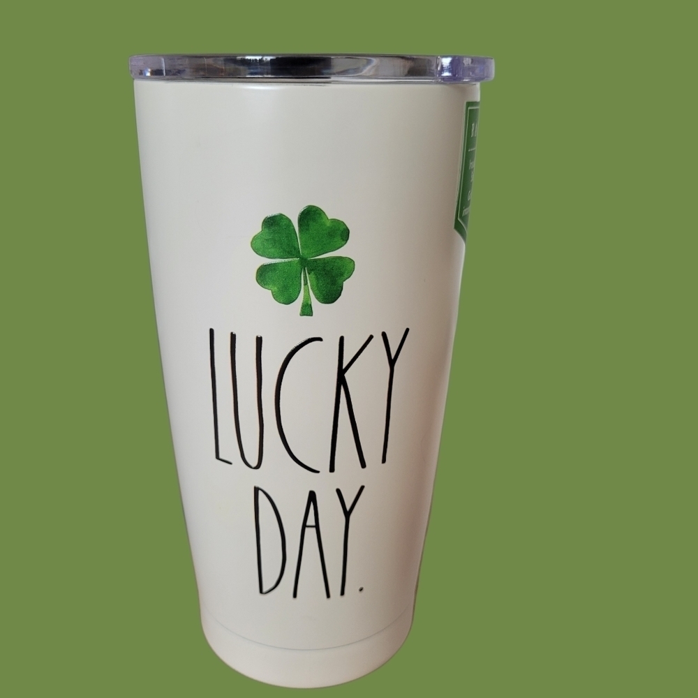 NWT Rae Dunn travel mug tumbler insulated lucky day
